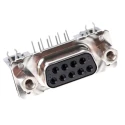 HARTING 9 Way Right Angle 2.74 mm Pitch Through Hole D-Sub Connector with 4 to 40 UNC Screw Lock Female 09661526617