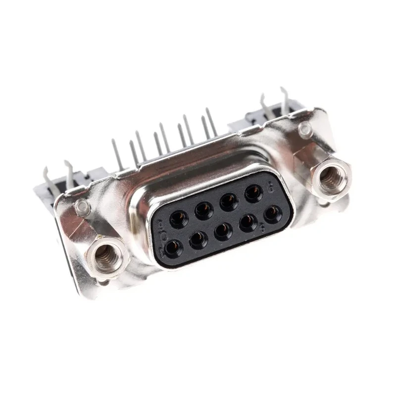 HARTING 9 Way Right Angle 2.74 mm Pitch Through Hole D-Sub Connector with 4 to 40 UNC Screw Lock Female 09661526617