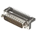 HARTING 25 Way Right Angle 2.76 mm Pitch Through Hole D-Sub Connector with 4 to 40 UNC Screw Lock Male 09653626813