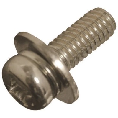 Yahata Neji 4 mm Plain Steel Pan Head Sems Screw with Plain Washer P-3 3MC 2X4