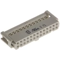 HARTING 26-Way IDC Connector Female for Cable, 2 Row, 2.5A Current, 2.54mm Pitch, 320V AC, Right Angle, Gold 09185267803