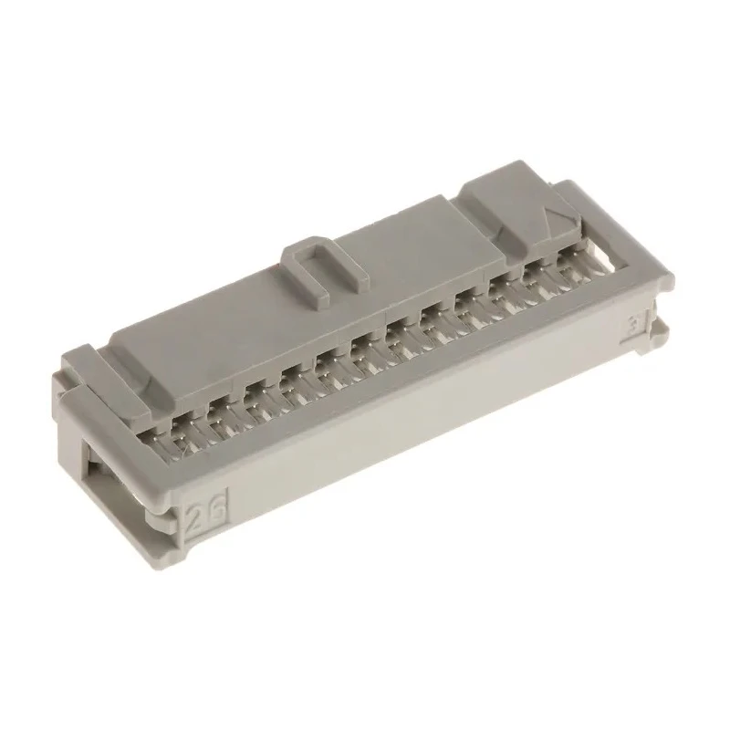 HARTING 26-Way IDC Connector Female for Cable, 2 Row, 2.5A Current, 2.54mm Pitch, 320V AC, Right Angle, Gold 09185267803