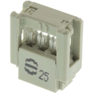 HARTING 6-Way IDC Connector Female for Cable, 2 Row, 320V AC, Gold Plated Contacts, Model 09185066803