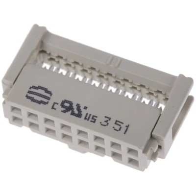 HARTING 16-Way Shrouded Female IDC Connector Cable Mount 320V ac 1A 2.54mm Pitch SEK 18 Series 09185167803