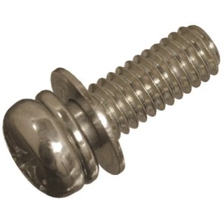 Yahata Neji 6 mm Plain Steel Pan Head Sems Screw with Plain Washer P-4 3MC 3X6