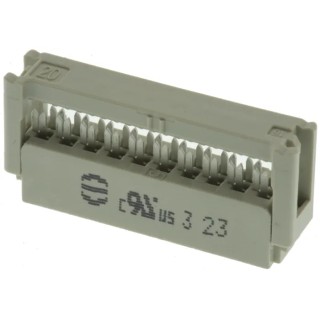 HARTING 20-Way 2 Row Female IDC Connector for Cable 320V ac 1A Gold Plated Contacts SEK 18 Series 09185207803