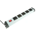 Kopp 1.4 m 5 Socket Type F German Schuko Extension Lead Power Strip, 250V AC, IP20, Switchable, Silver 226620015