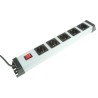 Kopp 1.4 m 5 Socket Type F German Schuko Extension Lead Power Strip, 250V AC, IP20, Switchable, Silver 226620015