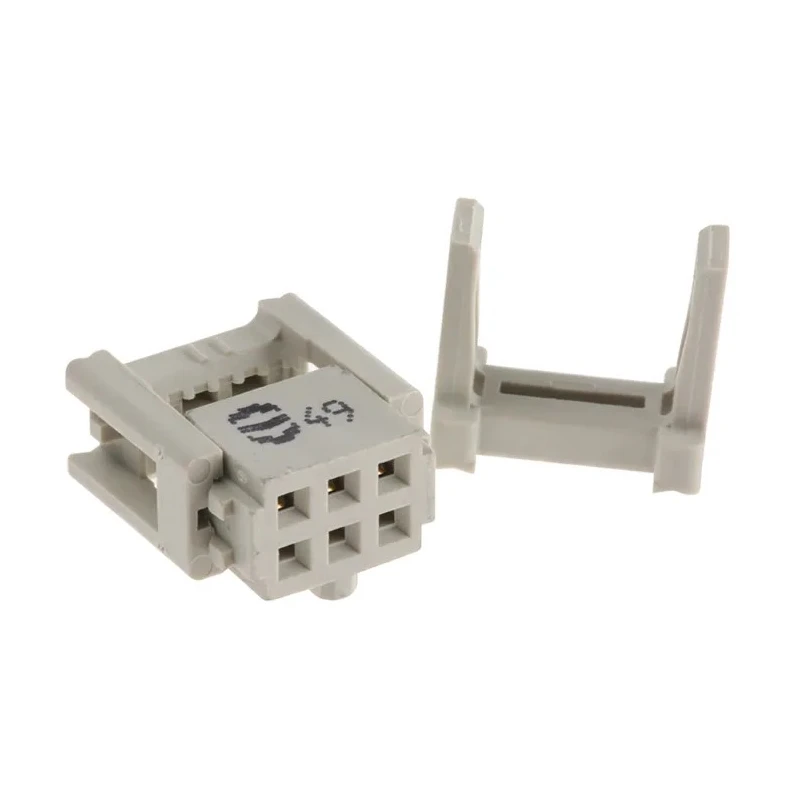 HARTING 6-Way Shrouded IDC Connector Female for Cable, 2 Row, 320V AC, 1A, Gold Plated Contacts 09185066813
