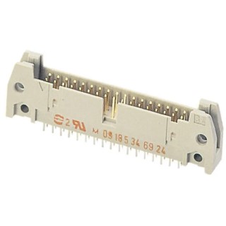 HARTING SEK 18 Series Straight Through Hole PCB Header 50 Contacts 2.54 mm Pitch 2 Row Shrouded 09185506924