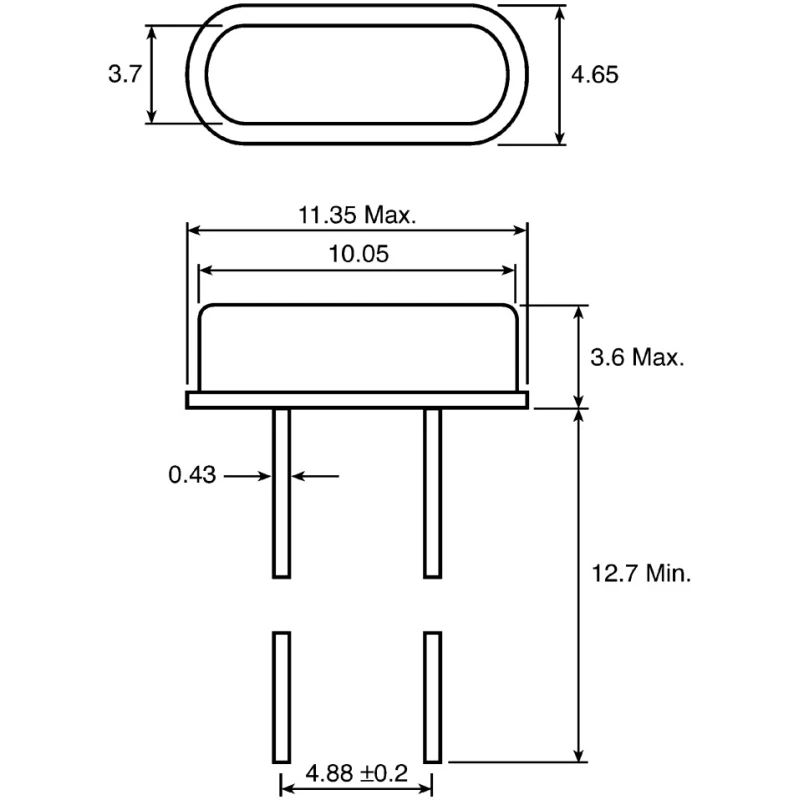 RALTRON 16 MHz Crystal ±50 ppm HC-49 2-Pin Through Hole Mount AS-16.000-18