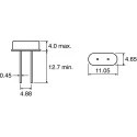 IQD 10 MHz Crystal ±30 ppm HC-49 2-Pin 3.5 mm x 10.77 mm x 4.34 mm HC49
