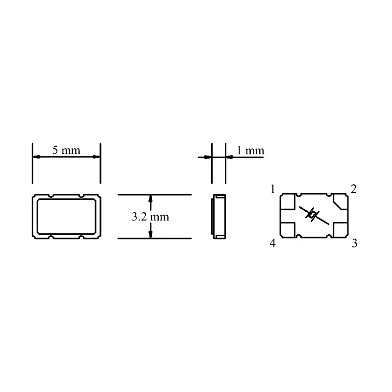 Abracon 25 MHz Crystal ±30 ppm Surface Mount 4-Pin 5x3.2x1 mm 12pF 50Ω Series Resistance 25.000MHz MJ/30/30/-40+85/12pF