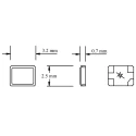 Euroquartz 16 MHz Crystal ±30 ppm Surface Mount 4-Pin 3.2 mm x 2.5 mm x 0.7 mm 12pF 100Ω 16.000MHz MT/30/30/-40+85/12pF