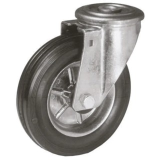 LAG Swivel Castor Wheel Rubber 125 mm Diameter 120 kg Load Capacity Roller Bearing Steel Hub 12662 FB