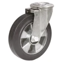 LAG Swivel Castor Rubber Wheel 160 mm Dia, 300 Kg Load Capacity, Die Cast Aluminium Hub, Roller Bearing 16434 FE