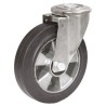 LAG Swivel Castor Rubber Wheel 160 mm Dia, 300 Kg Load Capacity, Die Cast Aluminium Hub, Roller Bearing 16434 FE