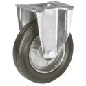 LAG Fixed Castor Wheel 125 mm Diameter Rubber Tyre Galvanised Steel Frame 120 kg Capacity 12462
