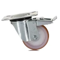 LAG Braked Swivel Castor, 100 kg Load Capacity, 80 mm Polyurethane Wheel, Galvanised Steel Frame, Model 22052 FR