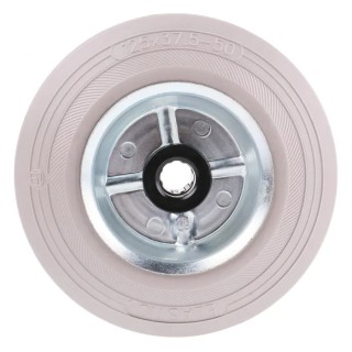 LAG Grey Black Rubber Trolley Wheel 125mm Diameter 37.5mm Width Steel Hub Roller Bearing Load Capacity 120kg 12062G