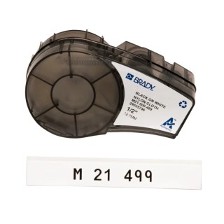 Brady Black on White, Black Label Printer Tape, 12.7 mm Width, 4.87 m Tape Length, Compatible with BMP21 LAB M21-500-499