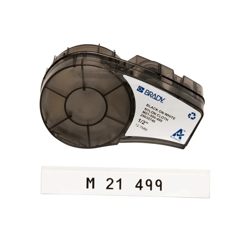 Brady Black on White, Black Label Printer Tape, 12.7 mm Width, 4.87 m Tape Length, Compatible with BMP21 LAB M21-500-499