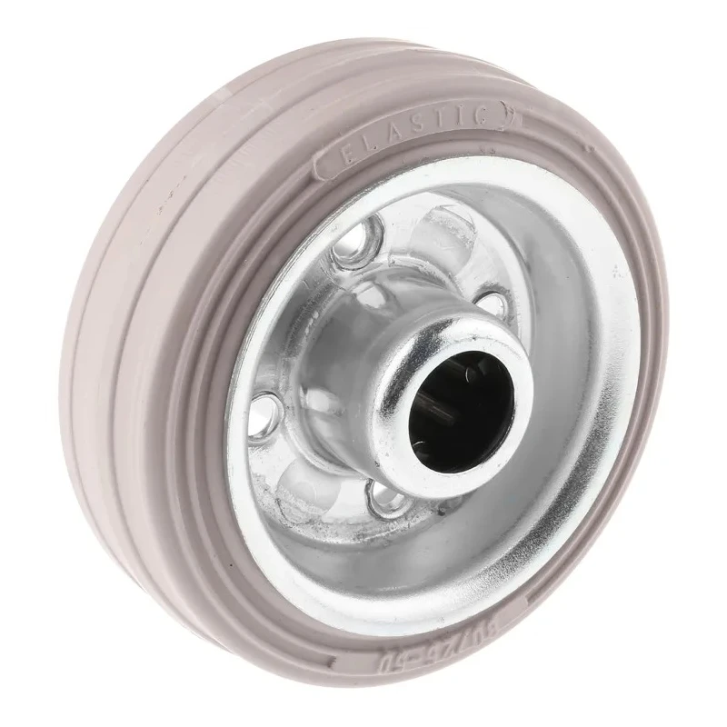LAG Grey Black Rubber Trolley Wheel 80mm Diameter 25mm Width Roller Bearing Steel Hub 60kg Load Capacity 12054G