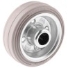 LAG Grey Black Rubber Trolley Wheel 80mm Diameter 25mm Width Roller Bearing Steel Hub 60kg Load Capacity 12054G