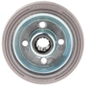 LAG Grey Black Rubber Trolley Wheel 80mm Diameter 25mm Width Roller Bearing Steel Hub 60kg Load Capacity 12054G