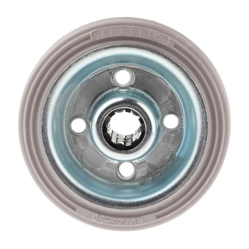 LAG Grey Black Rubber Trolley Wheel 80mm Diameter 25mm Width Roller Bearing Steel Hub 60kg Load Capacity 12054G