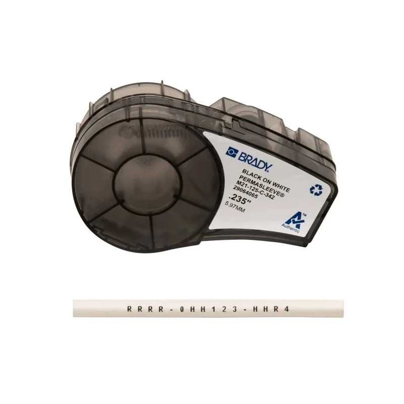 Brady Black on White Black Label Printer Tape 3.17 mm Width 2.13 m Length Compatible BMP21 LAB M21-125-C-342
