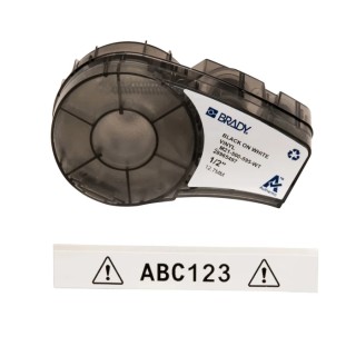 Brady Black on Black White Label Printer Tape 12.7 mm Width, 6.4 m Length M21-500-595-WT