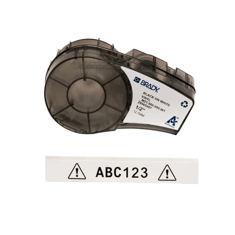Brady Black on Black White Label Printer Tape 12.7 mm Width, 6.4 m Length M21-500-595-WT