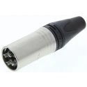 Neutrik Cable XLR Connector, Straight Orientation, Male, 3 Contacts, 50V, Silver Plating NC3MXX-HA
