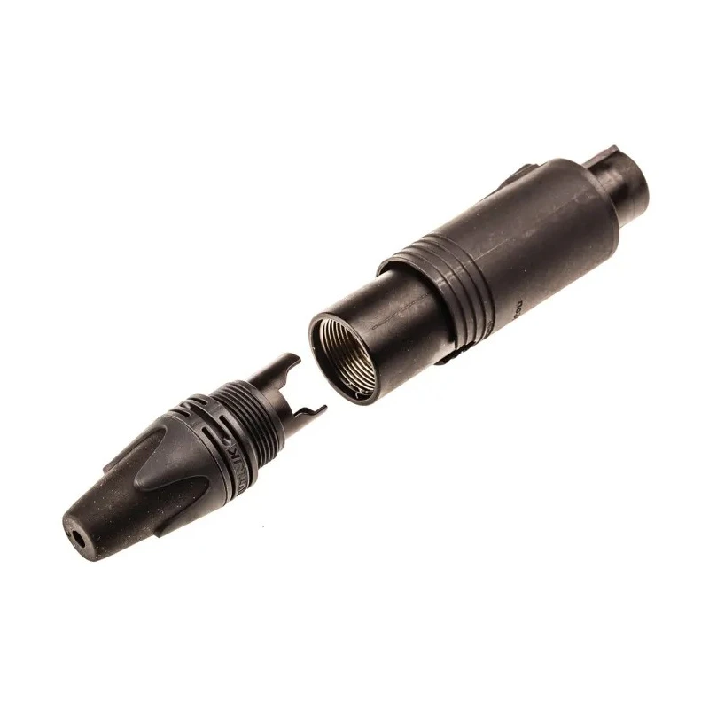 Neutrik Cable XLR Connector, Straight Orientation, 3 Contacts, Female, Gold Plating, 50V NC3FM-C-B