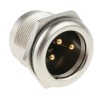 Neutrik Panel XLR Connector, Straight Orientation, 50V Voltage, 16A Current, Male 3 Contacts, Gold over Nickel NC3MPR-HD