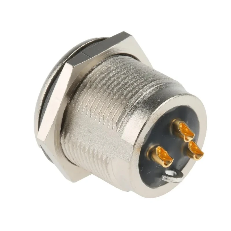 Neutrik Panel XLR Connector, Straight Orientation, 50V Voltage, 16A Current, Male 3 Contacts, Gold over Nickel NC3MPR-HD