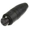 Neutrik Heavy Duty Cable XLR Connector, Straight, 3 Contact Female, 50V, Gold Alloy over Nickel Plating NC3FXX-HD-B-D