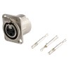 Neutrik Panel XLR Connector, Straight Orientation, 3 Way, Female, 50V, Silver over Nickel Plating NC3FD-LX-HA