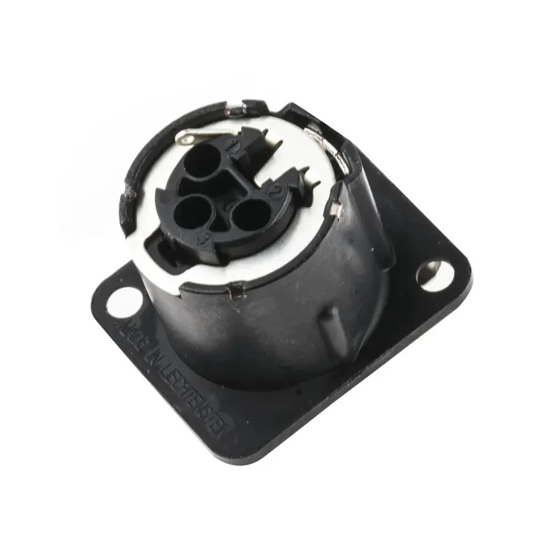 Neutrik Panel XLR Connector, Straight Orientation, 3 Contacts, 50V, Female, Silver over Nickel Plating NC3FD-LX-HA-BAG