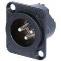 Neutrik Chassis XLR Connector, Straight Orientation, 50V Voltage, 1A Current, Silver over Nickel Plating NC3MD-LX-HA-BAG