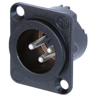 Neutrik Chassis XLR Connector, Straight Orientation, 50V Voltage, 1A Current, Silver over Nickel Plating NC3MD-LX-HA-BAG