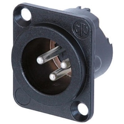 Neutrik Chassis XLR Connector, Straight Orientation, 50V Voltage, 1A Current, Silver over Nickel Plating NC3MD-LX-HA-BAG