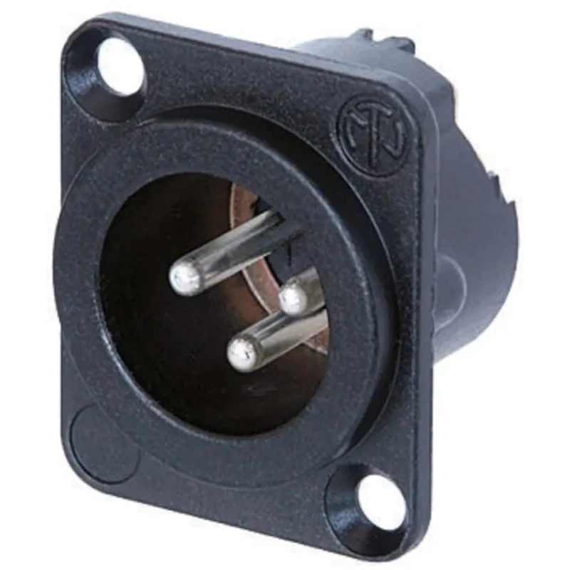 Neutrik Chassis XLR Connector, Straight Orientation, 50V Voltage, 1A Current, Silver over Nickel Plating NC3MD-LX-HA-BAG