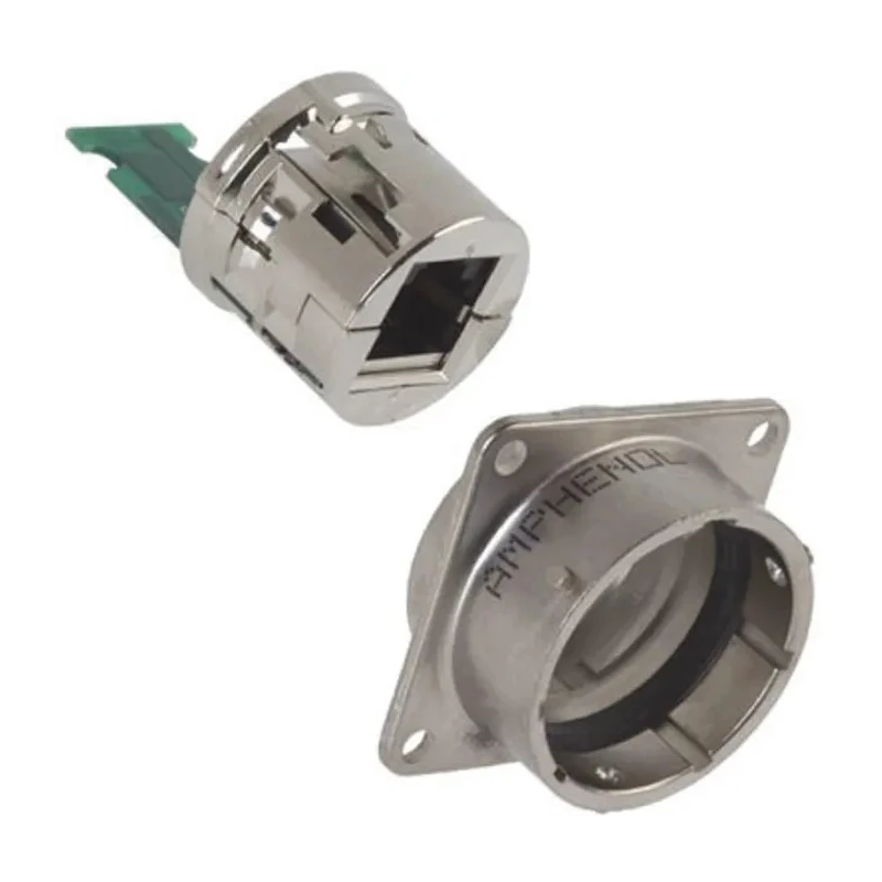 Amphenol Socapex RJF Series RJ45 Female Panel Mount Shielded Ethernet Connector Cat5e 1 Port 8 Way 