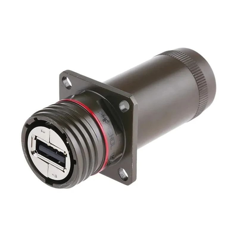 Amphenol Socapex USB Type A Panel Mount Straight Female USB 2.0 Connector IP68 Rated 5V 5A USBFTV2PE1G