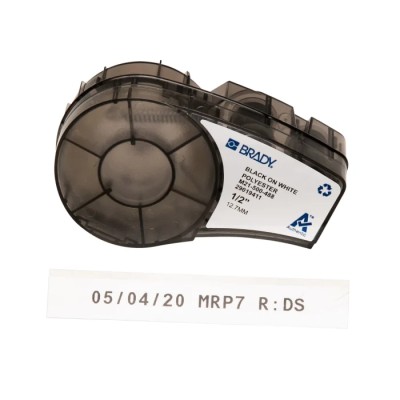 Brady Black on Black White Label Printer Tape 12.7 mm Width 6.4 m Length M21-500-488
