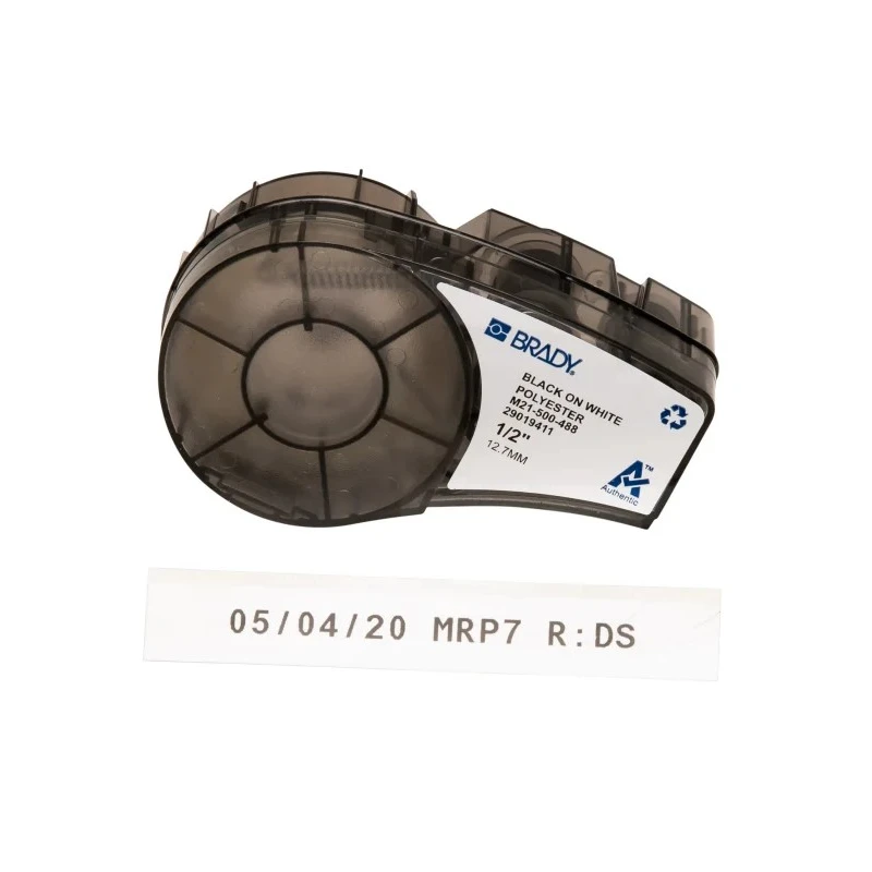 Brady Black on Black White Label Printer Tape 12.7 mm Width 6.4 m Length M21-500-488