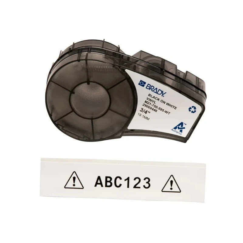 Brady Black on White Black Label Printer Tape 19.05 mm Width, 6.40 m Length M21-750-595-WT