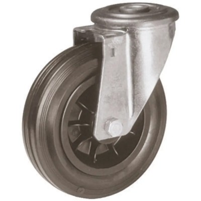 LAG Medium Duty Swivel Castor with 200 mm Rubber Wheel, 205 kg Load Capacity 14336 FE